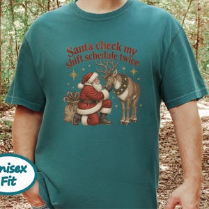 Night Shift Nurse Christmas Shirt, Vintage Santa Holiday Shirt, Night Shift Worker Gift, Christmas Nurse Tee, Retro Santa Claus Sweatshirt image 9