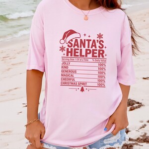 T-Shirt mit Nährwertangaben für Weihnachtsmannhelfer, lustiges Familien-Weihnachts-T-Shirt, passendes Gruppen-Shirt für die Weihnachtsfeier, Wichtelgeschenk Bild 12