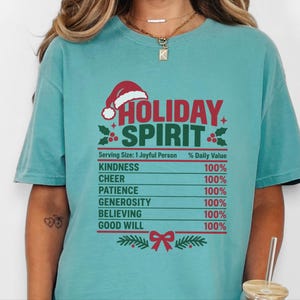 Christmas Nutrition Label Shirt, Family Holiday Party Tee, Holiday Spirit Matching Top, Funny Christmas Gift image 11