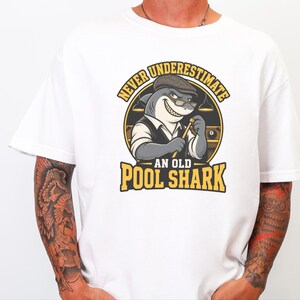 Billiards Shirt, Funny Pool Shark Shirt, Pool Player Gift, 8 Ball Shirt, Shark Graphic Tee, Billiard Lover Gift, Pool Hall Shirt image 1