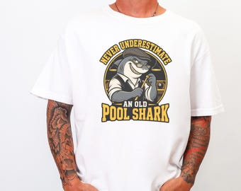 Billiards Shirt, Funny Pool Shark Shirt, Pool Player Gift, 8 Ball Shirt, Shark Graphic Tee, Billiard Lover Gift, Pool Hall Shirt