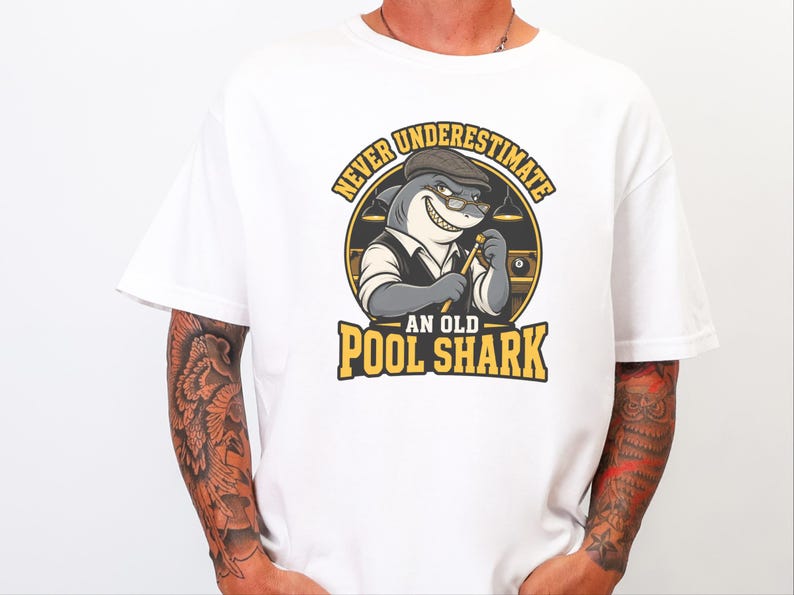 Billiards Shirt, Funny Pool Shark Shirt, Pool Player Gift, 8 Ball Shirt, Shark Graphic Tee, Billiard Lover Gift, Pool Hall Shirt image 1