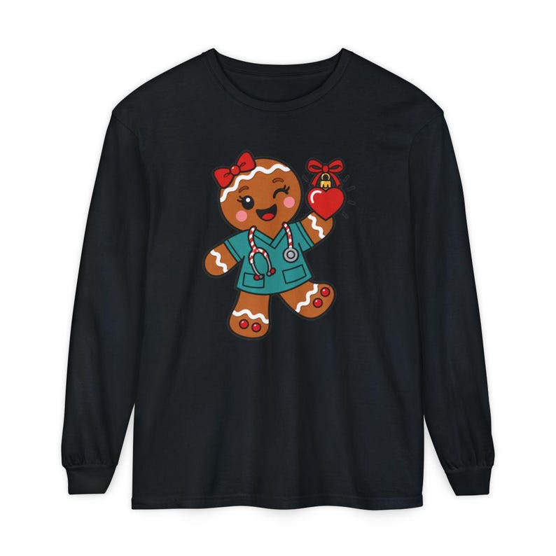 Christmas Nurse Shirt, Gingerbread Nurse Gift, Festive Nurse Sweatshirt, Holiday Medical Tee zdjęcie 13