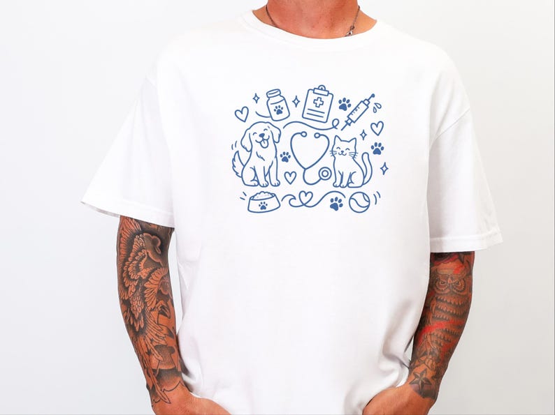 T-Shirt für Tierarzthelfer/innen, Geschenkidee für Tierärzte/innen, T-Shirt für Tiermedizinstudenten/innen, T-Shirt für Tierärzte/innen Bild 9