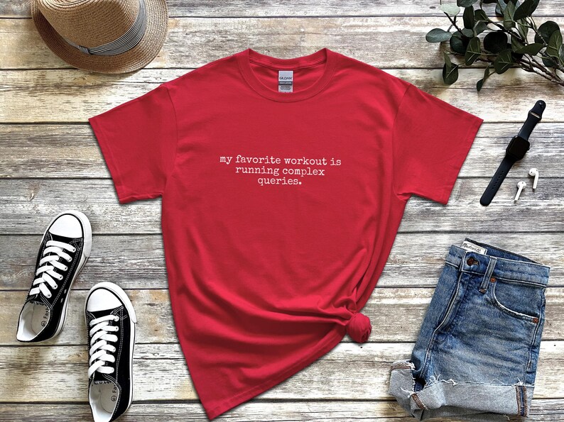 SQL-shirt, mijn favoriete training is het uitvoeren van complexe query's, T-shirt voor data-analisten afbeelding 5
