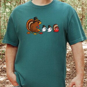 感謝祭の七面鳥シャツ、面白いゲーマーギフト、レトロビデオゲームTシャツ、感謝祭シャツ、七面鳥の日ギフト、レトロゲームファン 画像 5