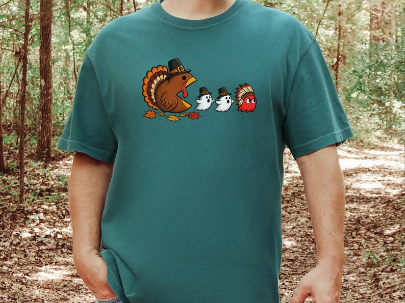 感謝祭の七面鳥シャツ、面白いゲーマーギフト、レトロビデオゲームTシャツ、感謝祭シャツ、七面鳥の日ギフト、レトロゲームファン 画像 5