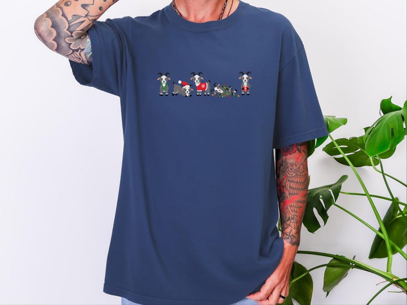 Christmas Goat Shirt, Christmas Goat Gift, Farm Animal Christmas Tee, Goat Lover Shirt, Christmas Farm Shirt image 4