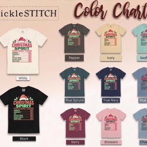 Christmas Spirit Nutrition Label Shirt, Family Christmas Tee, Matching Holiday Party Shirt, Funny Christmas Gift, Holiday Spirit Top image 2