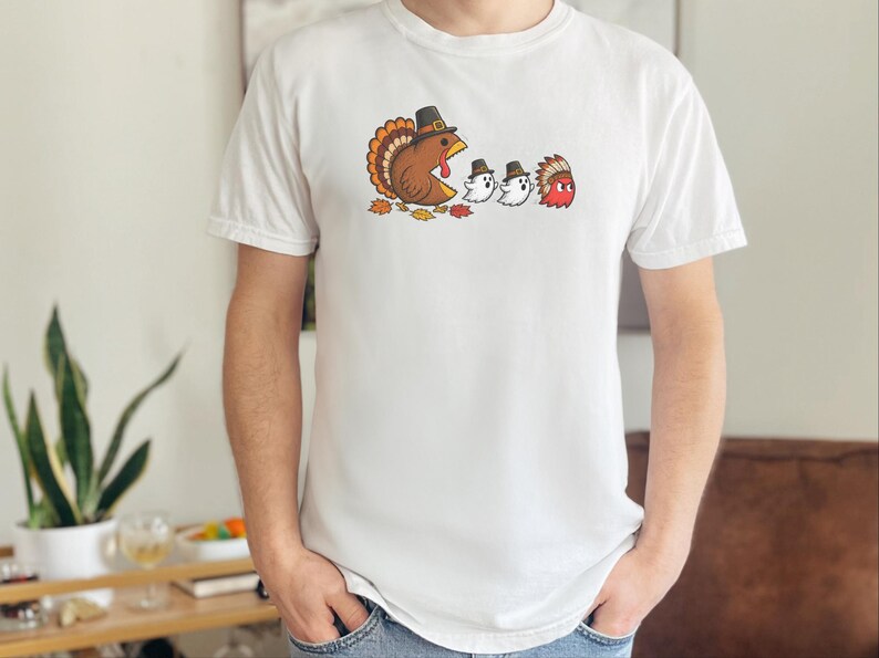 感謝祭の七面鳥シャツ、面白いゲーマーギフト、レトロビデオゲームTシャツ、感謝祭シャツ、七面鳥の日ギフト、レトロゲームファン 画像 8