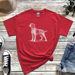 Tysk korthårig pekare, GSP skisskonst-T-shirt | Jaktkläder för K9, Fågelhundfan, Tysk pekare-T-shirt, GSP-T-shirt, Gåva för pekareälskare bild 6