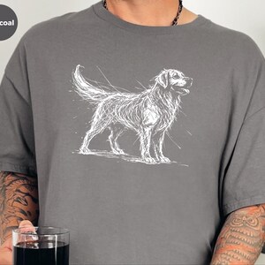 Golden Retriever Shirt | Sketch Canine Tee | Dog Lover Apparel | Puppy Art Print image 8