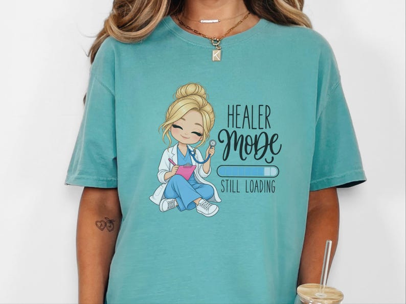 Future Nurse Shirt, Cute Nurse Gift, Student Nurse Tee, Nurse In Progress, Healer Mode Loading, Graduation Gift for RN image 1