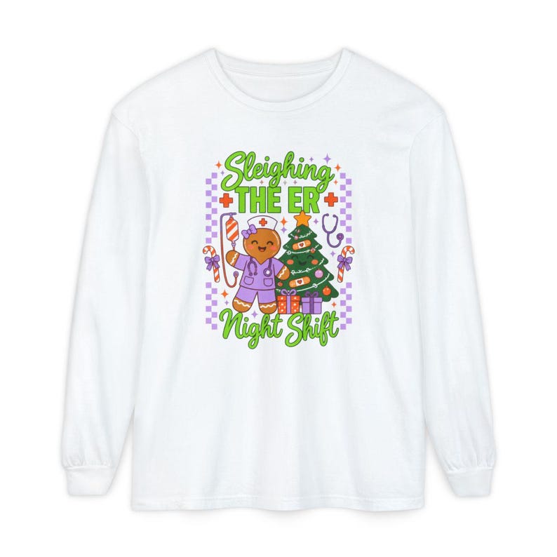 Er Nurse Christmas Shirt, Gingerbread Nurse Gift, Emergency Room Tee, Sleighing The Er Night Shift, Christmas Scrub Top, Nurse Holiday Gift image 14