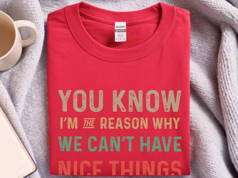 Camiseta sarcástica y divertida / Sabes que yo soy la razón por la que podemos y no podemos tener cosas bonitas, regalo de humor torpe, No puedo tener cosas bonitas imagen 2