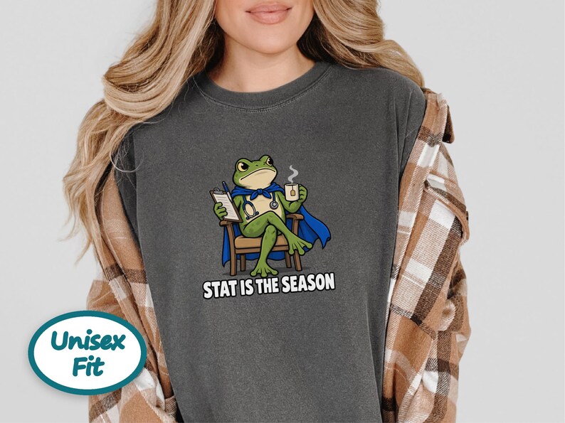 Funny Doctor Shirt, Stat Is The Season, Doctor Gift, Nurse Shirt, Frog Meme Tee, Medical Humor Shirt, ER Nurse Gift image 6
