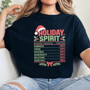 Christmas Nutrition Label Shirt, Family Holiday Party Tee, Holiday Spirit Matching Top, Funny Christmas Gift image 9