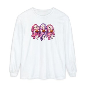 Spooky Season Shirt, Pink Ghost Sweatshirt, Cute Ghost Tee, Cozy Fall Halloween Gift image 14