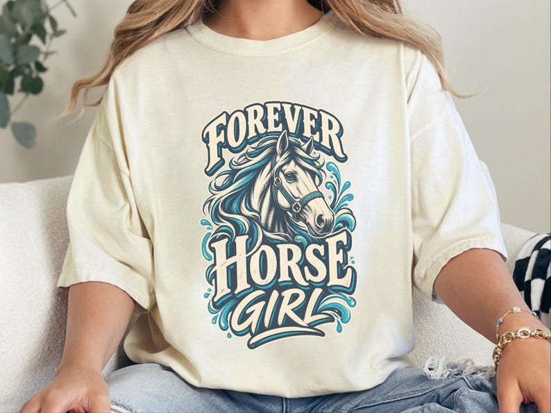 Comfort Colors In My Horse Girl Era Shirt, Forever Horse Girl T-Shirt, Retro Equestrian Horseback Riding Shirt, Vintage Countryside image 10