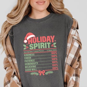 Christmas Nutrition Label Shirt, Family Holiday Party Tee, Holiday Spirit Matching Top, Funny Christmas Gift image 7