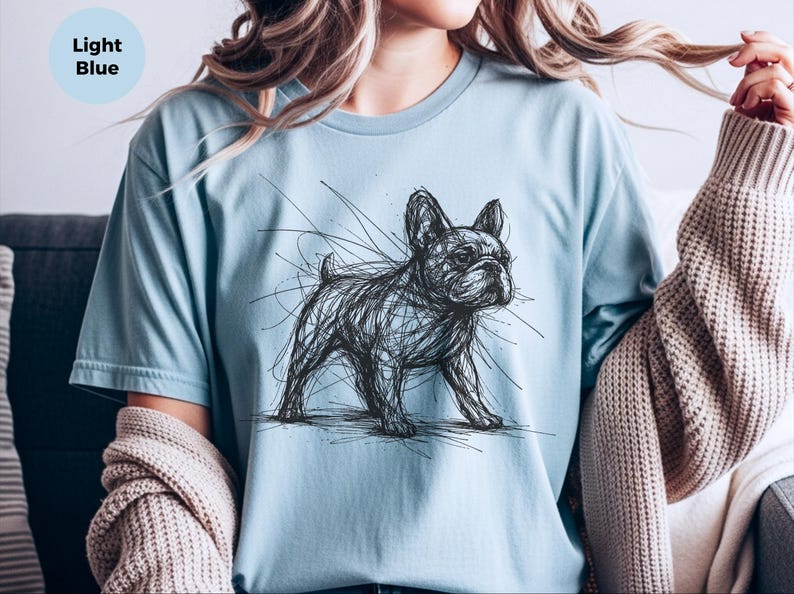French Bulldog Shirt | French Bulldog Sketch Tee | Frenchie Lover Pet Owner Apparel image 1
