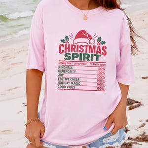 Christmas Spirit Nutrition Label Shirt, Family Christmas Tee, Matching Holiday Party Shirt, Funny Christmas Gift, Holiday Spirit Top image 9