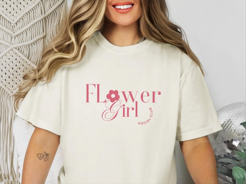 Comfort Colors Flower Girl Shirt, Flower Girl Social Club Tee, Kids Wedding Rehearsal Top, Petal Patrol Toddler Outfit, Flower Girl Tshirt image 4