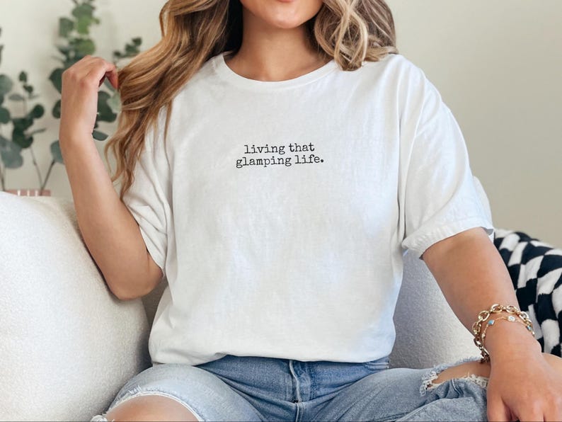 Glamping Queen Shirt, Living That Glamping Life Tee, Funny Camping Humor, Retro Vintage Campervan, RV Life Weekend Getaway Trip, RV Life Tee image 7