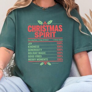 Christmas Spirit Shirt, Nutrition Facts Holiday Tee, Family Matching Christmas Party Shirt, Christmas Spirit Label Sweatshirt imagen 8