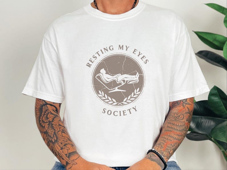 Comfort Colors Resting My Eyes Society T-Shirt, Funny Napping Tee for Men, Vintage Dad Humor Shirt, Sarcastic Sleep Lover Tee, Resting Eyes image 9