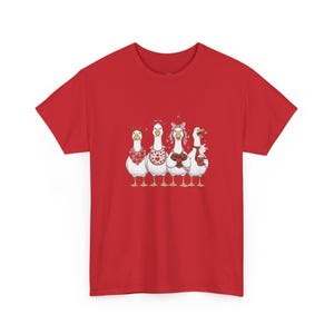 Funny Goose Love Shirt, Sweet Goose Valentine Party Top, Just A Lovely Bird Graphic Tee, Silly Goose Valentines Day Animal Apparel image 1