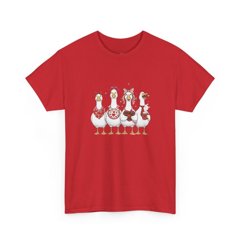 Funny Goose Love Shirt, Sweet Goose Valentine Party Top, Just A Lovely Bird Graphic Tee, Silly Goose Valentines Day Animal Apparel image 1