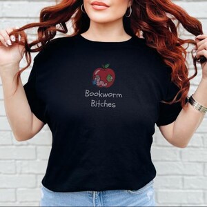 Funny Feminist Bookworm Shirt, Bookworm Bitches Reading Humor Digital Print PNG, Faux Embroidery Design, Booktok Reader Gift image 6