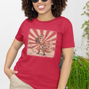 Photography Fox Shirt | Vintage Camera Animal Tee | Urban Photographer Art Gift, Fox Photographer, Vintage Camera Tee, Urban Fox Art image 12