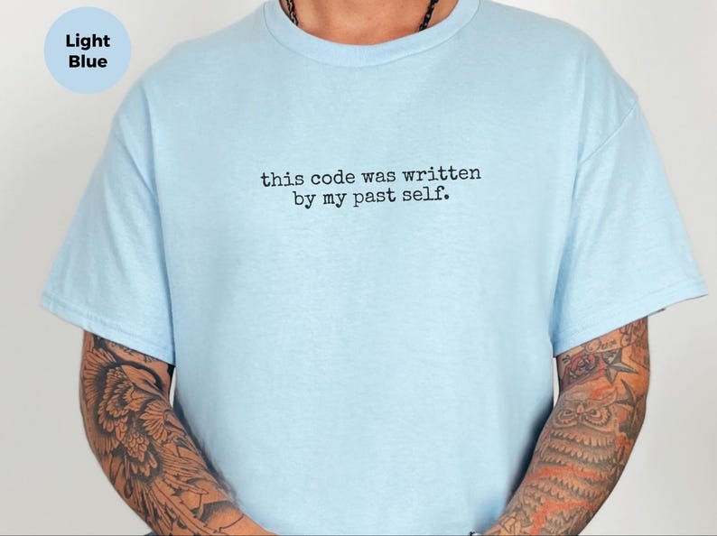 T-shirt programmeur ontwikkelaar | Deze code is geschreven door mijn vroegere zelfhumor afbeelding 5