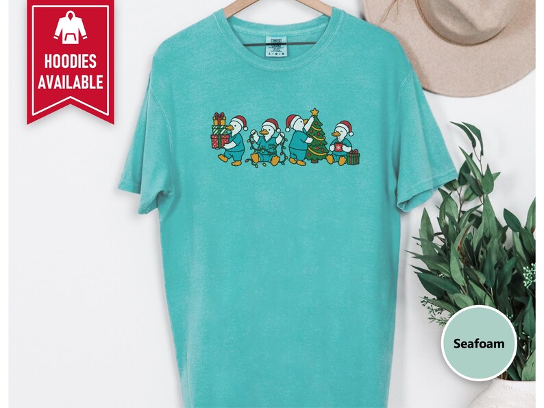 Christmas Scrub Top, Holiday Duck Shirt, Nurse Christmas Gift, Medical Staff Tee, Festive Doctor Sweater image 7