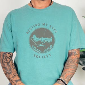 Comfort Colors Resting My Eyes Society T-Shirt, Funny Napping Tee for Men, Vintage Dad Humor Shirt, Sarcastic Sleep Lover Tee, Resting Eyes image 3