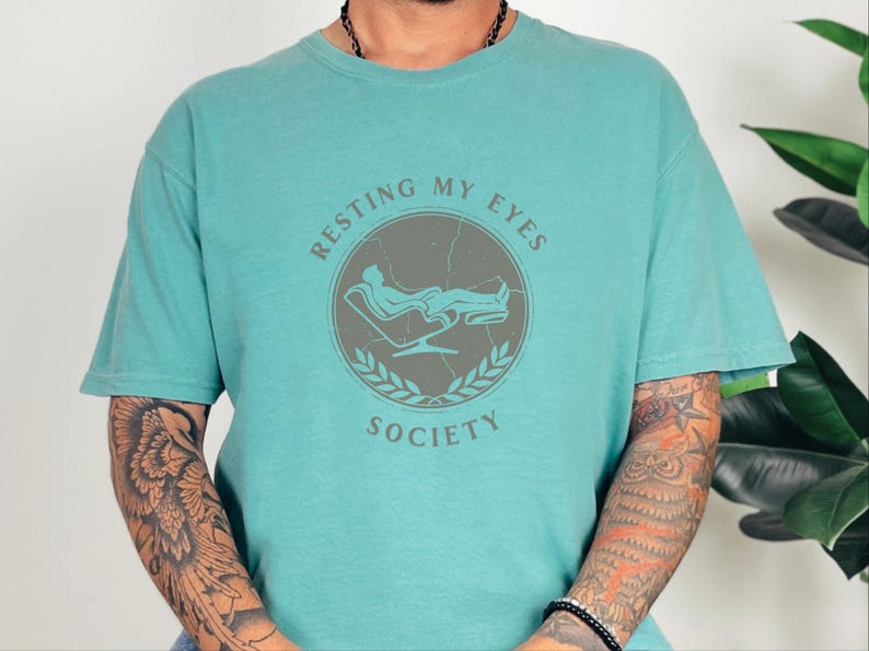 Comfort Colors Resting My Eyes Society T-Shirt, Funny Napping Tee for Men, Vintage Dad Humor Shirt, Sarcastic Sleep Lover Tee, Resting Eyes image 3