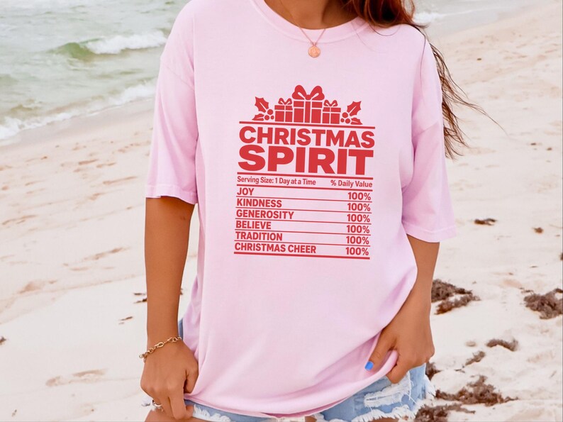 Weihnachtsshirt für die ganze Familie, Gruppen-Weihnachtsshirt, Nährwertangaben zum Thema Weihnachten, passendes Weihnachtsshirt, lustiges Weihnachtsgeschenk Bild 6