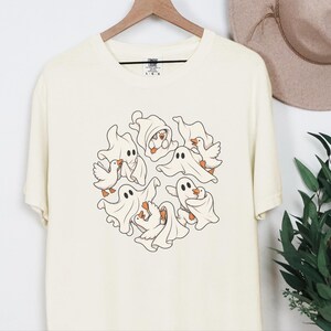 ゴーストグースシャツ、おもしろグースTシャツ、おもしろゴーストハロウィンTシャツ、不気味な季節のギフト、農場動物好きのためのトップス 画像 10
