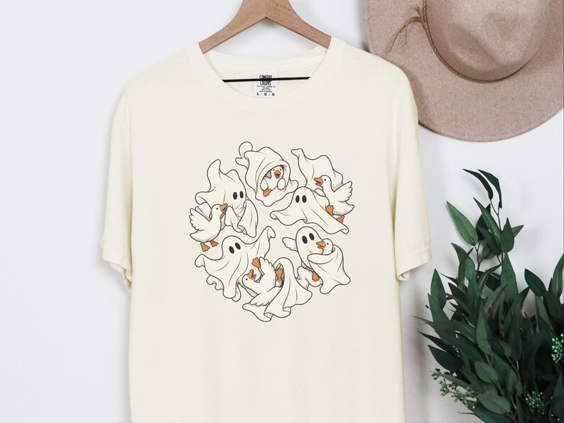 ゴーストグースシャツ、おもしろグースTシャツ、おもしろゴーストハロウィンTシャツ、不気味な季節のギフト、農場動物好きのためのトップス 画像 10