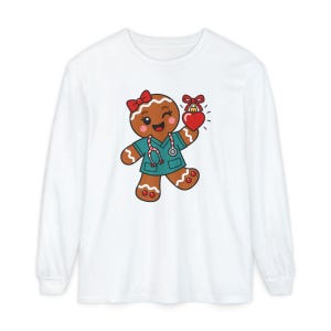Christmas Nurse Shirt, Gingerbread Nurse Gift, Festive Nurse Sweatshirt, Holiday Medical Tee zdjęcie 14