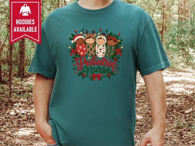 Christmas Pediatric Nurse Shirt, Peds Nurse Christmas Gift, Pediatric Nursing Tee, Nicu Nurse Xmas Top Bild 10
