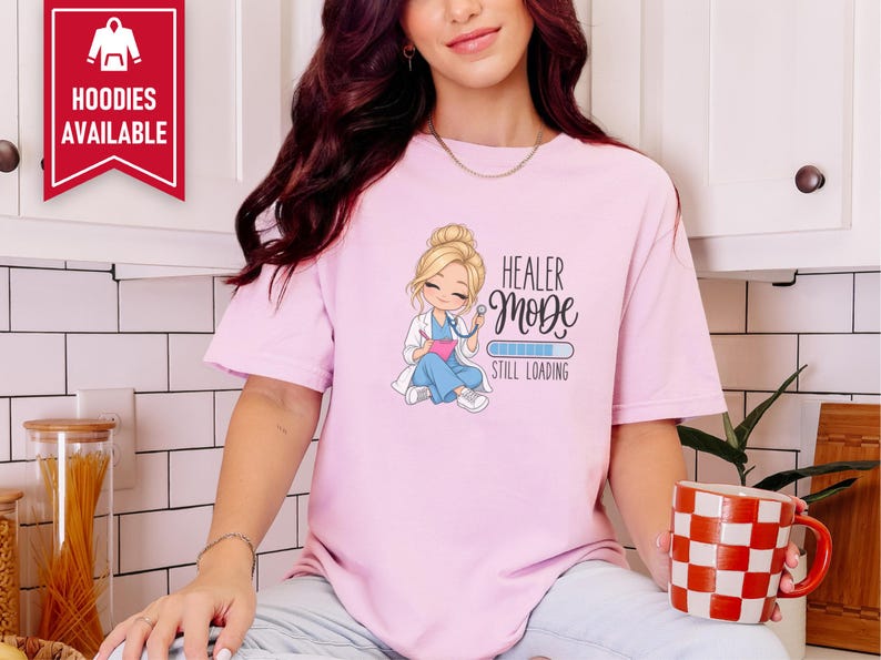 Future Nurse Shirt, Cute Nurse Gift, Student Nurse Tee, Nurse In Progress, Healer Mode Loading, Graduation Gift for RN image 7