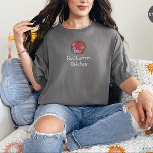 Funny Feminist Bookworm Shirt, Bookworm Bitches Reading Humor Digital Print PNG, Faux Embroidery Design, Booktok Reader Gift image 8