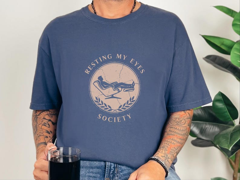 Comfort Colors Resting My Eyes Society T-Shirt, Funny Napping Tee for Men, Vintage Dad Humor Shirt, Sarcastic Sleep Lover Tee, Resting Eyes image 8