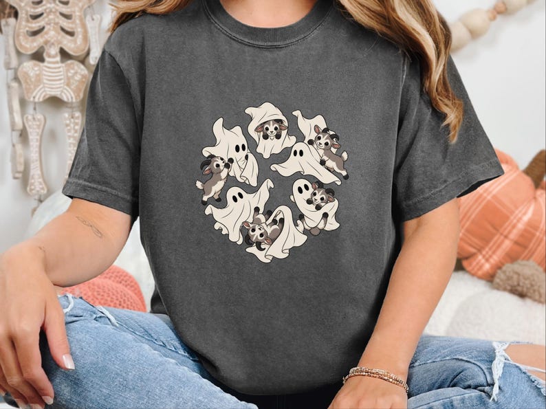 Funny Goat Shirt, Goat Mom Gift, Cute Ghost Shirt, Halloween Goat Lover Tee, Farm Animal Fall Shirt image 10