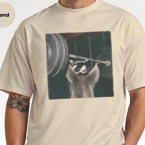 Gym Pumpcover Shirt, Raccoon Bodybuilding Humor Tee, Muscle Mommy Gift, Vintage Graphic Unisex Cotton Blend, Sarcastic Workout Apparel image 5