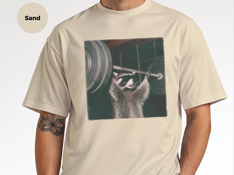 Gym Pumpcover Shirt, Raccoon Bodybuilding Humor Tee, Muscle Mommy Gift, Vintage Graphic Unisex Cotton Blend, Sarcastic Workout Apparel image 5