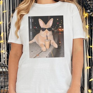 Funny Rabbit Shirt, Iced Coffee Lover Gift, Cool Bunny Mom Shirt, Funny Animal Gift, Rabbit Dad Gift image 6